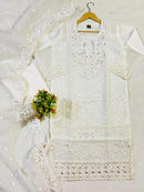 Mahrosh Three-piece Attire: Handmade Crystal Work Clothing