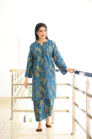 Petal print 2pc Stitched Suit