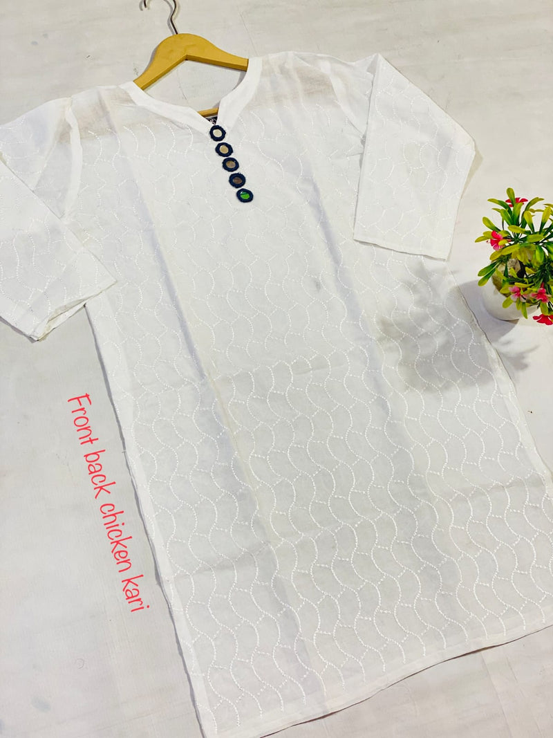 Chikan Kari Shirt with different colors Mirror beads