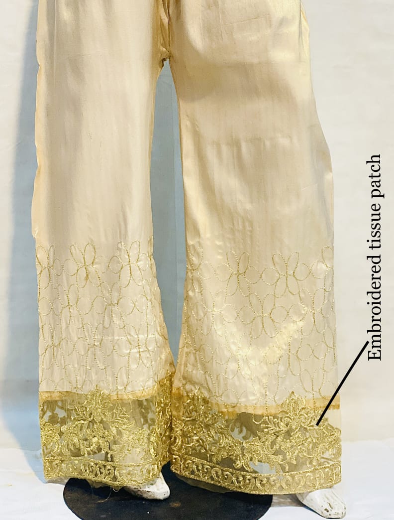 Tissue Embroidered Masoori Bell Bottom