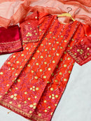 Exquisite Dilkash Embroidered Three-Piece Suit with Organza Dupatta